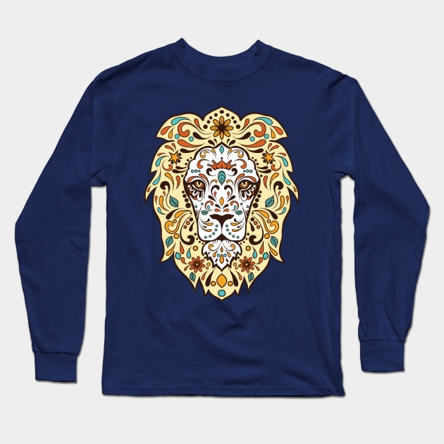 Colorful Lion Long Sleeve T-Shirt by inkExtreme